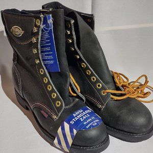 Dickies safety toe insulated black boots, size 9D